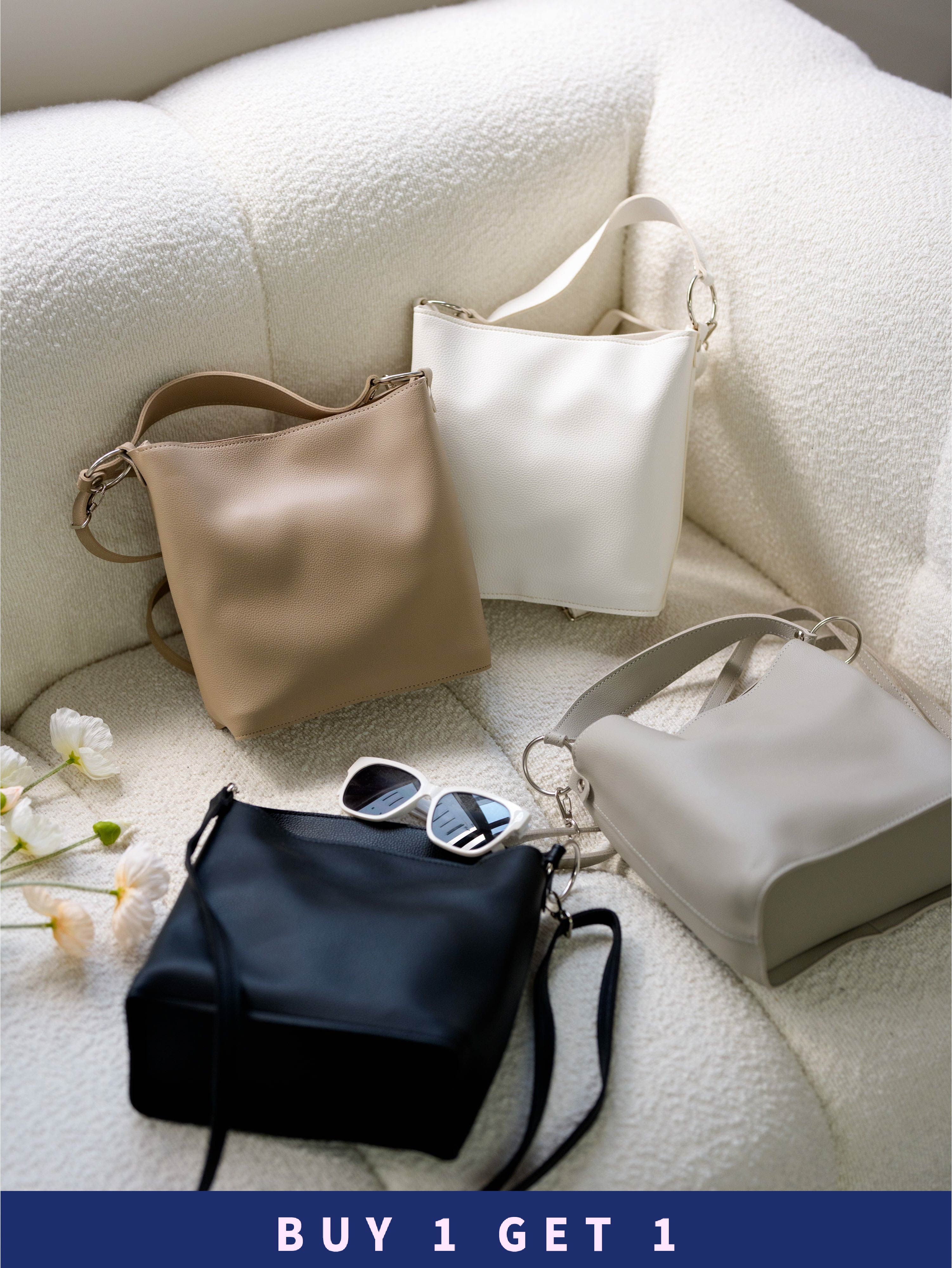 （錯版袋）#80【 $99買一送一 】韓國製皮質2-ways水桶袋