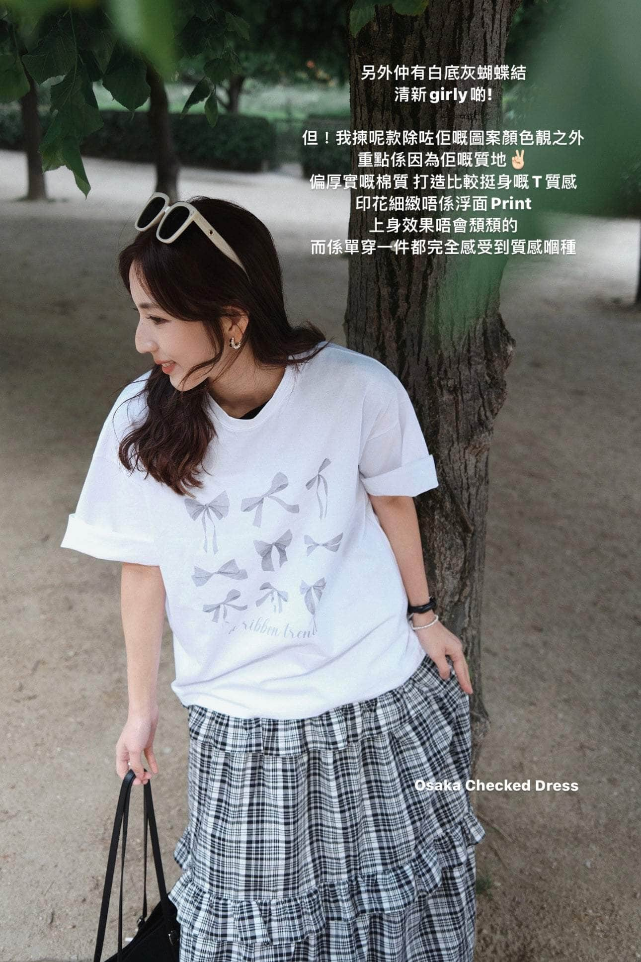 【Ribbon collection🎀 | 必試入門Y2K🎧】A Ribbon Trend Oversized Tee [兩色入]