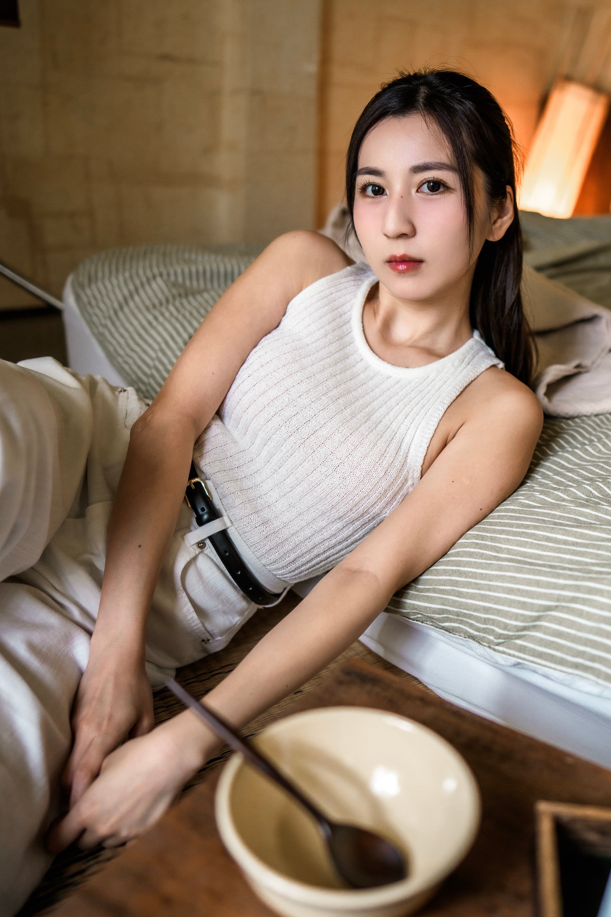 《 一連八日 夏末の最後新品🍧 𝗗𝗔𝗬 𝟭 》店主大推！坑紋圓領入肩針織背心［三色入］
