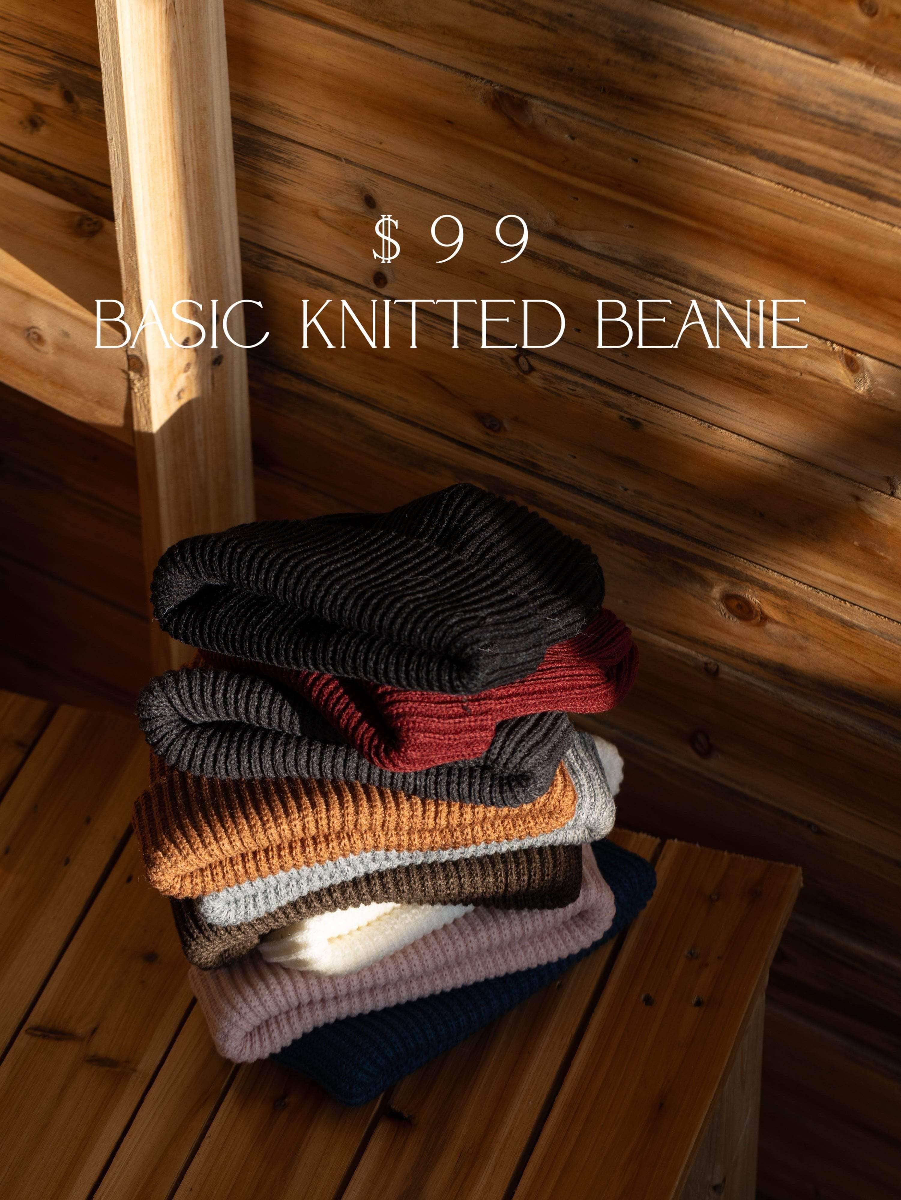 韓國服飾 帽韓國 (複製) $99 Basic Knitted Beanie 針織冷帽［九色入］