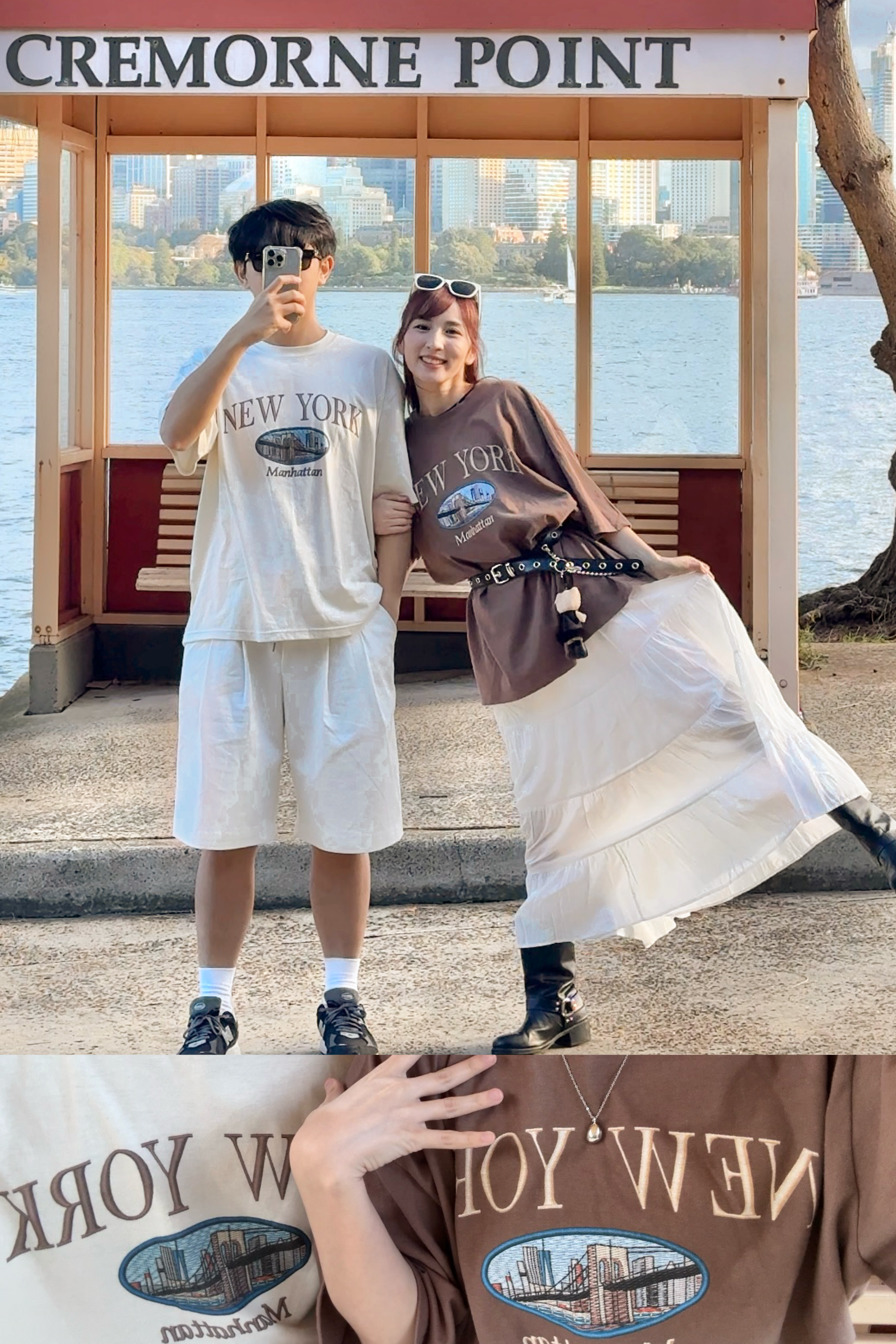 👦🏻👧🏻‘s New York 復古印花 Oversized Tee［兩色入］
