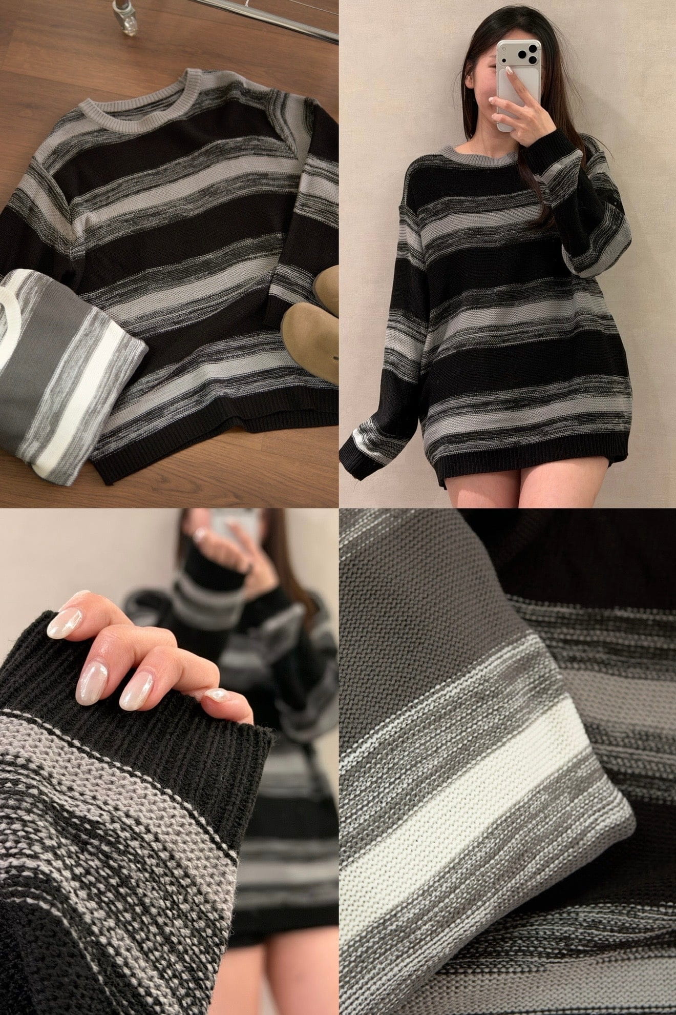 【 歷屆最精彩！$99震撼價❗️#13 】男友風條紋針織毛衣［兩色入］| 情侶款式👫🏻￼￼