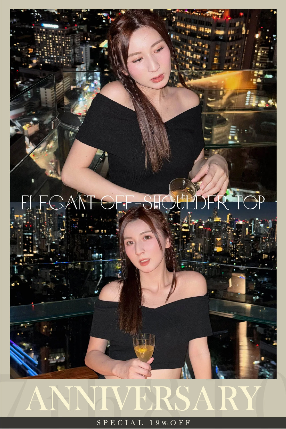 【Ready for Summer ?! 🏝️🍹】Elegant Off-Shoulder Top