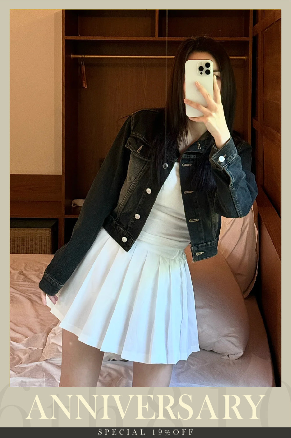 90’s retro mini denim jacket