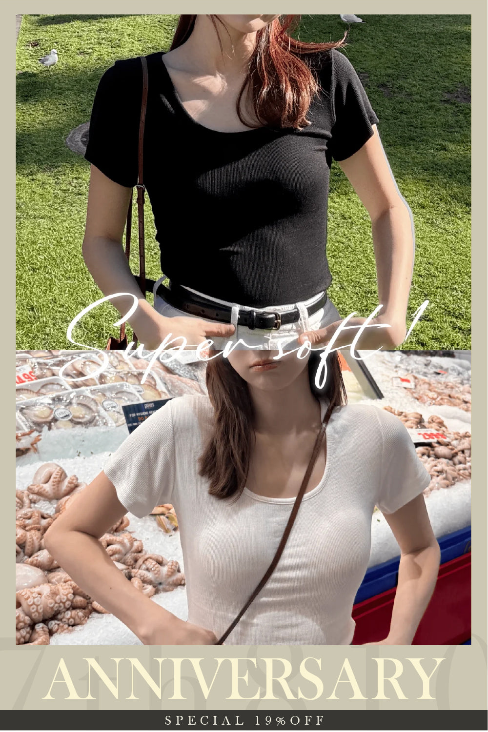 【Ready for Summer ?! 🏝️🍹】Cover Your Arms, Show Off Your Figure 🤫 Mochi Skin~ Soft and Stretchy Slim-fit Short-sleeve Top [Available in two colors]
