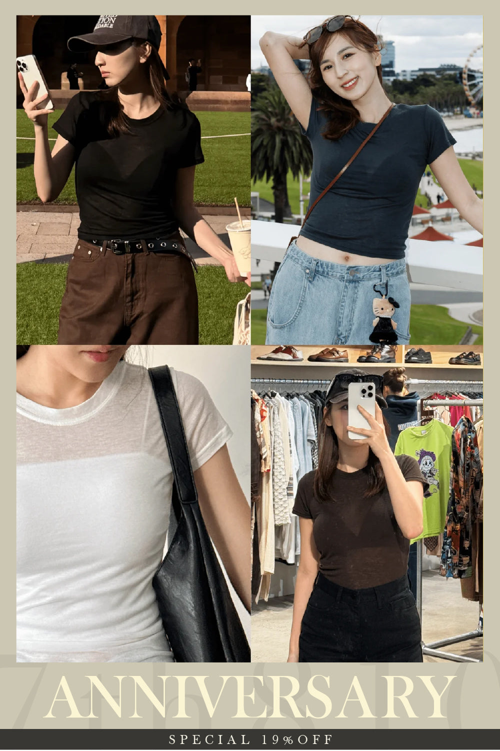 【Ready for Summer ?! 🏝️🍹】Tencel Sheer Slim-Fit Short-Sleeve Top [Available in Four Colors]