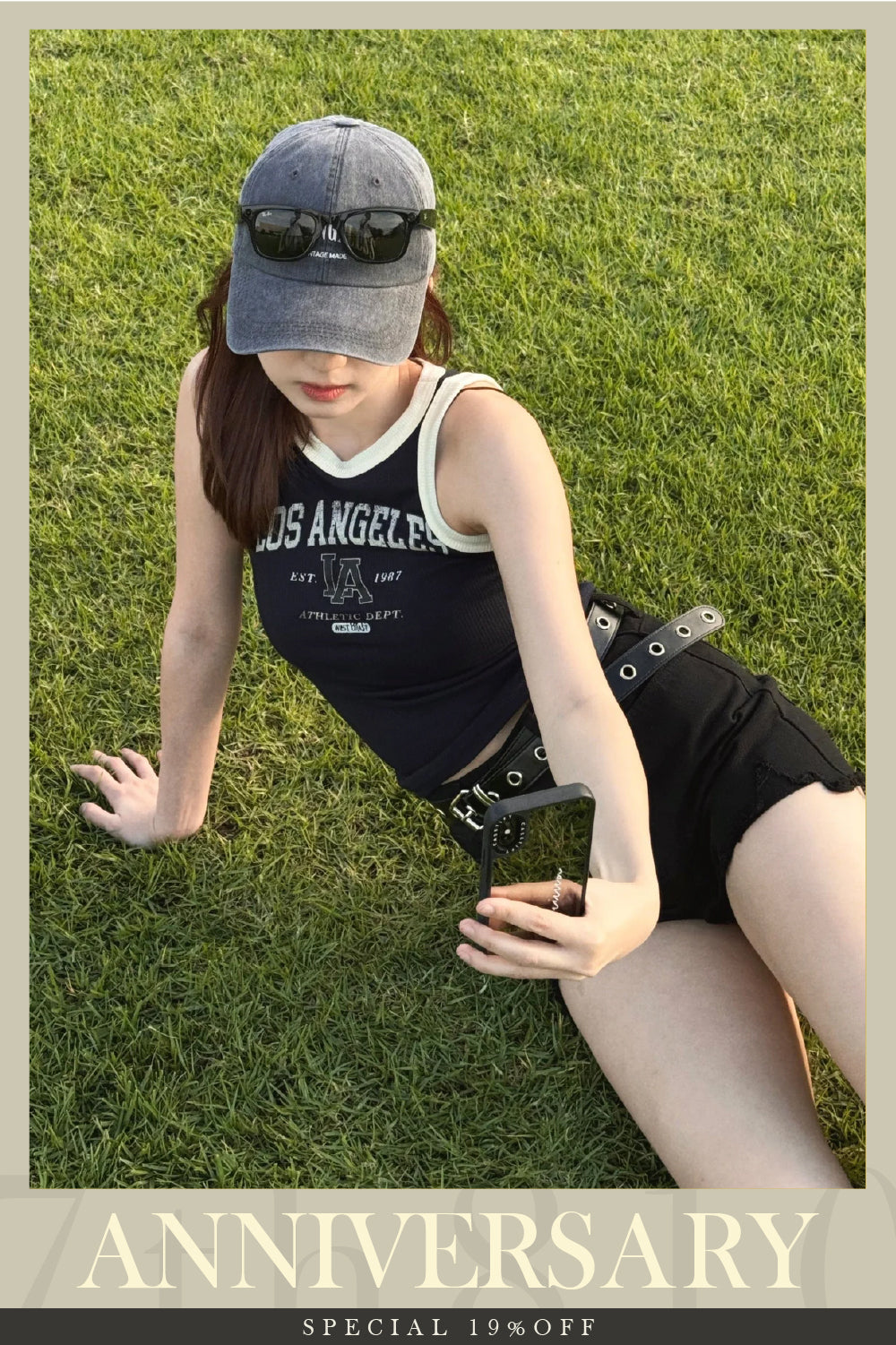 【Ready for Summer ?! 🏝️🍹】店主大愛 🦋 LA造舊歐美感拼色背心