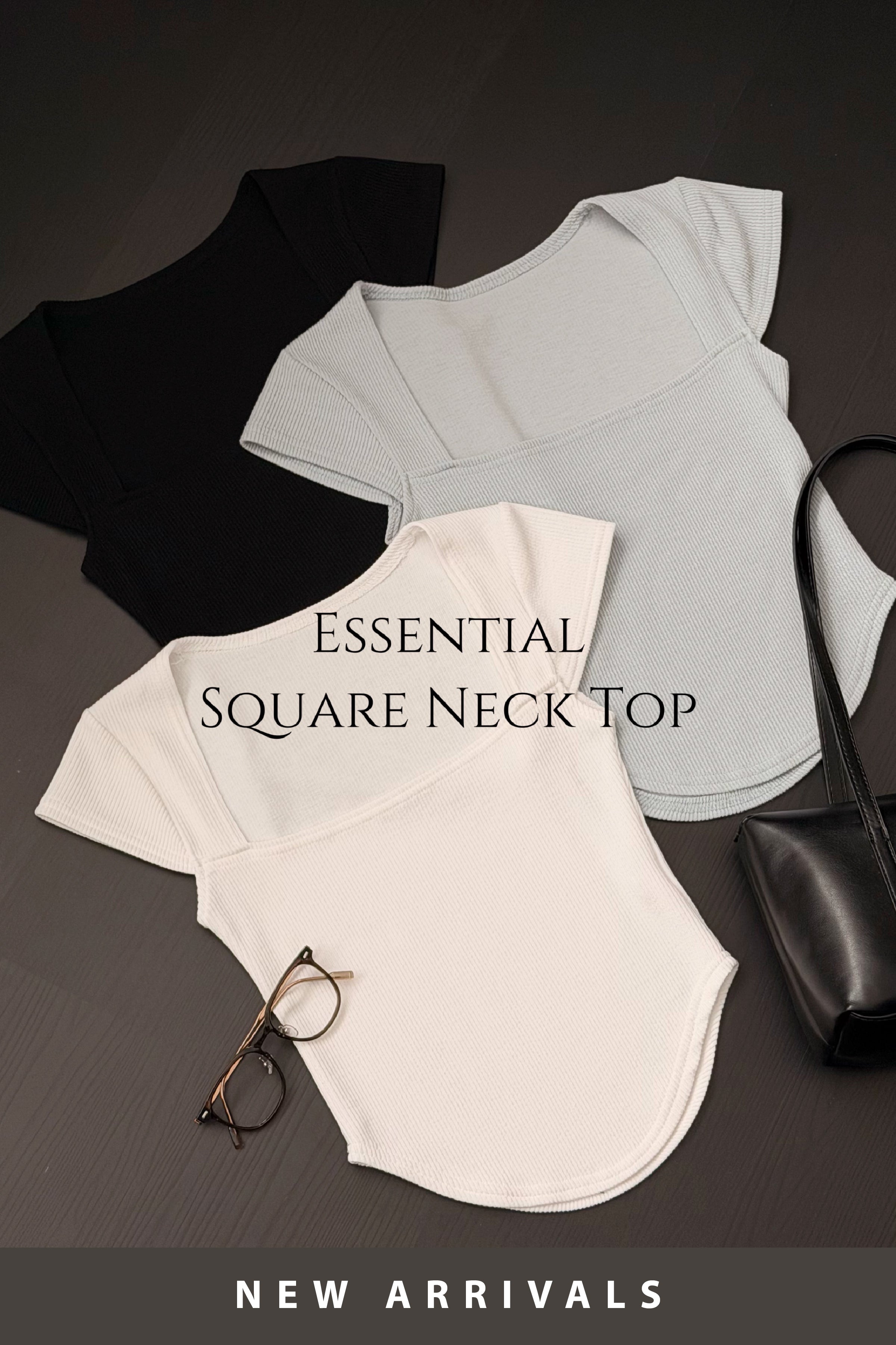 簡約顯身材～Essential Square Neck Top［三色入］