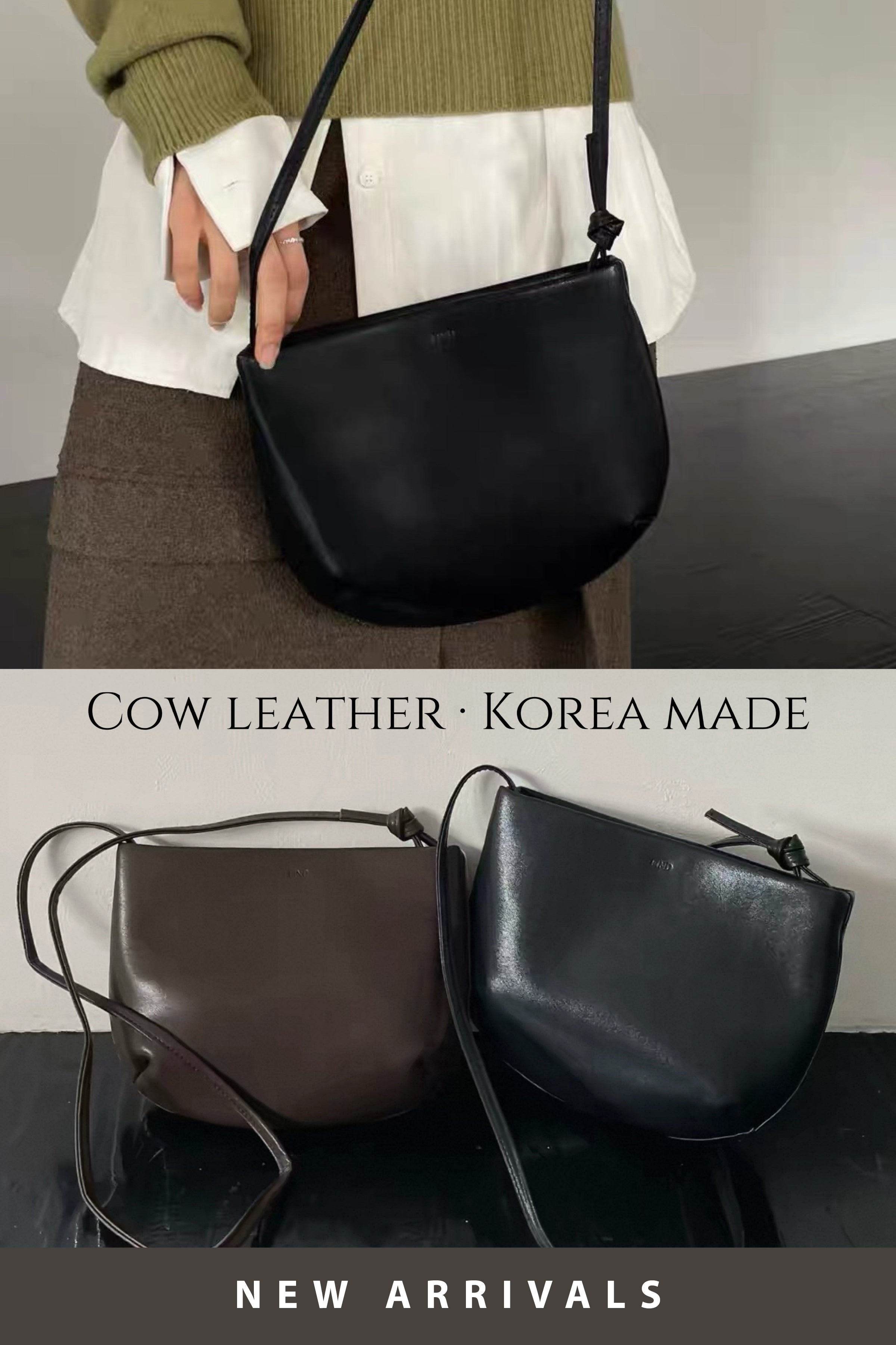 日常輕便～ 韓國製小牛皮Mini Bag［兩色入］