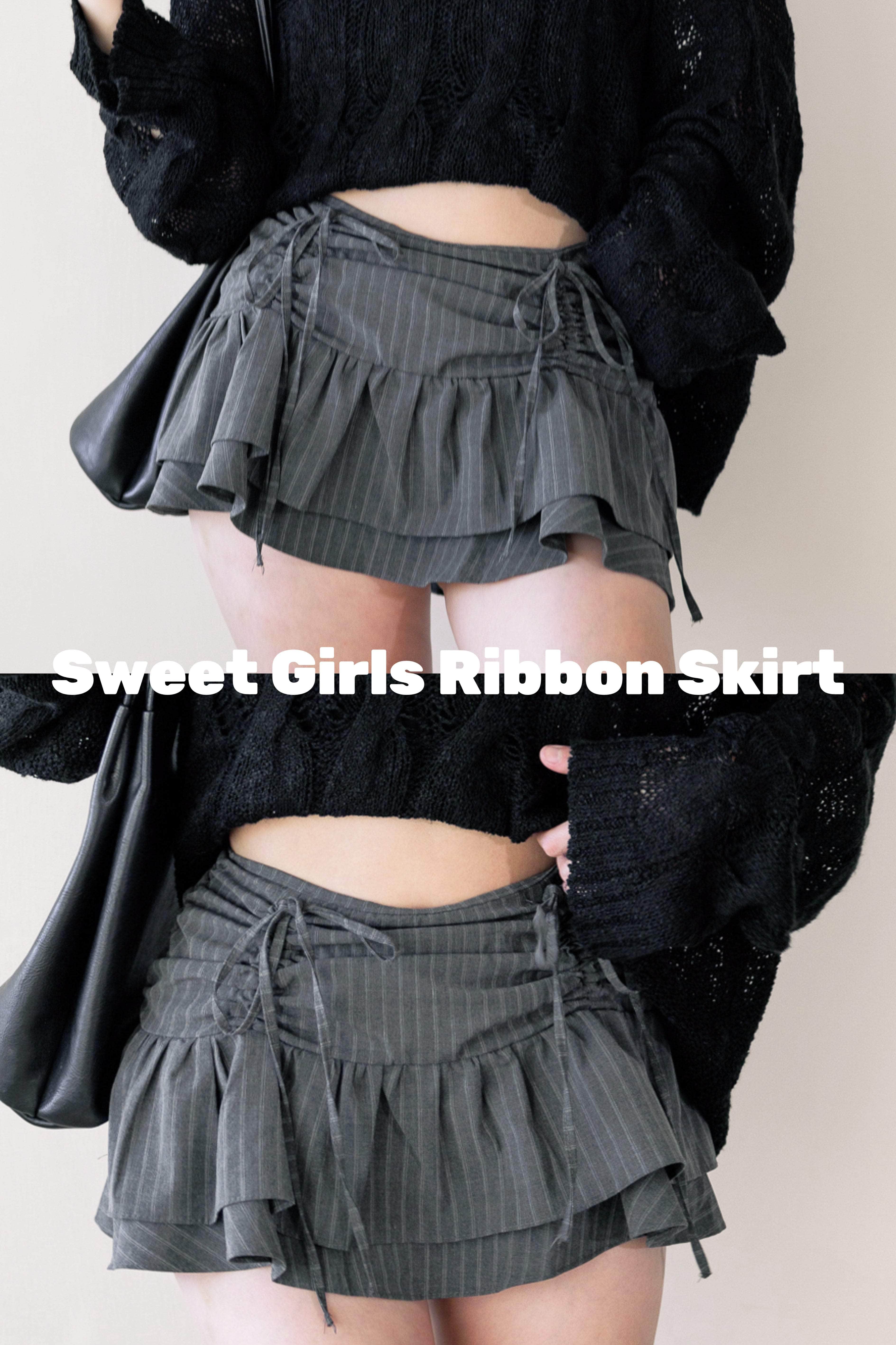 【 韓國親身搜羅系列 | 初秋🍁 】Sweet Girls Ribbon Skirt