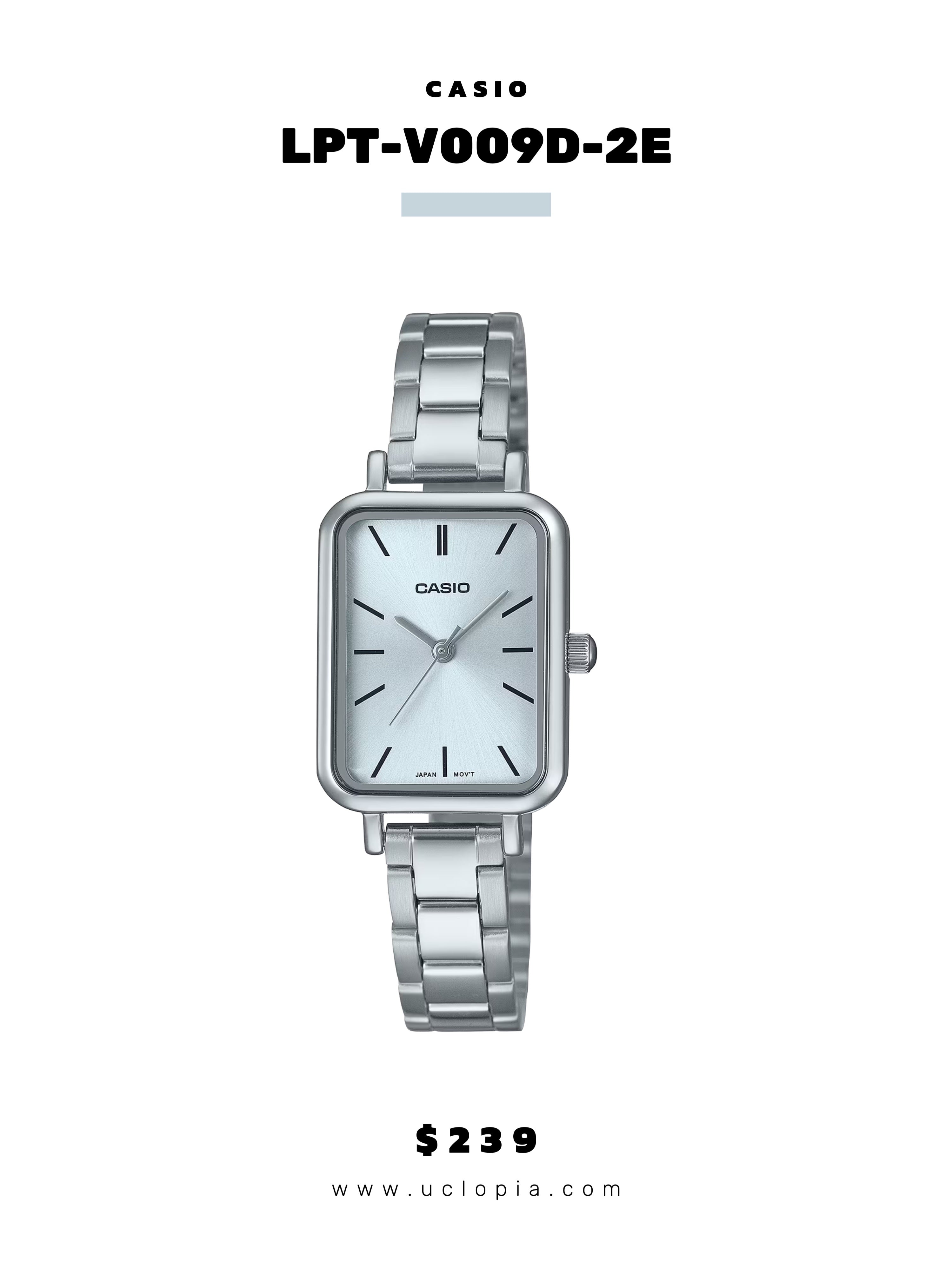 【 CASIO 】LTP-V009D 復古精緻方圓小鋼帶［兩色入］