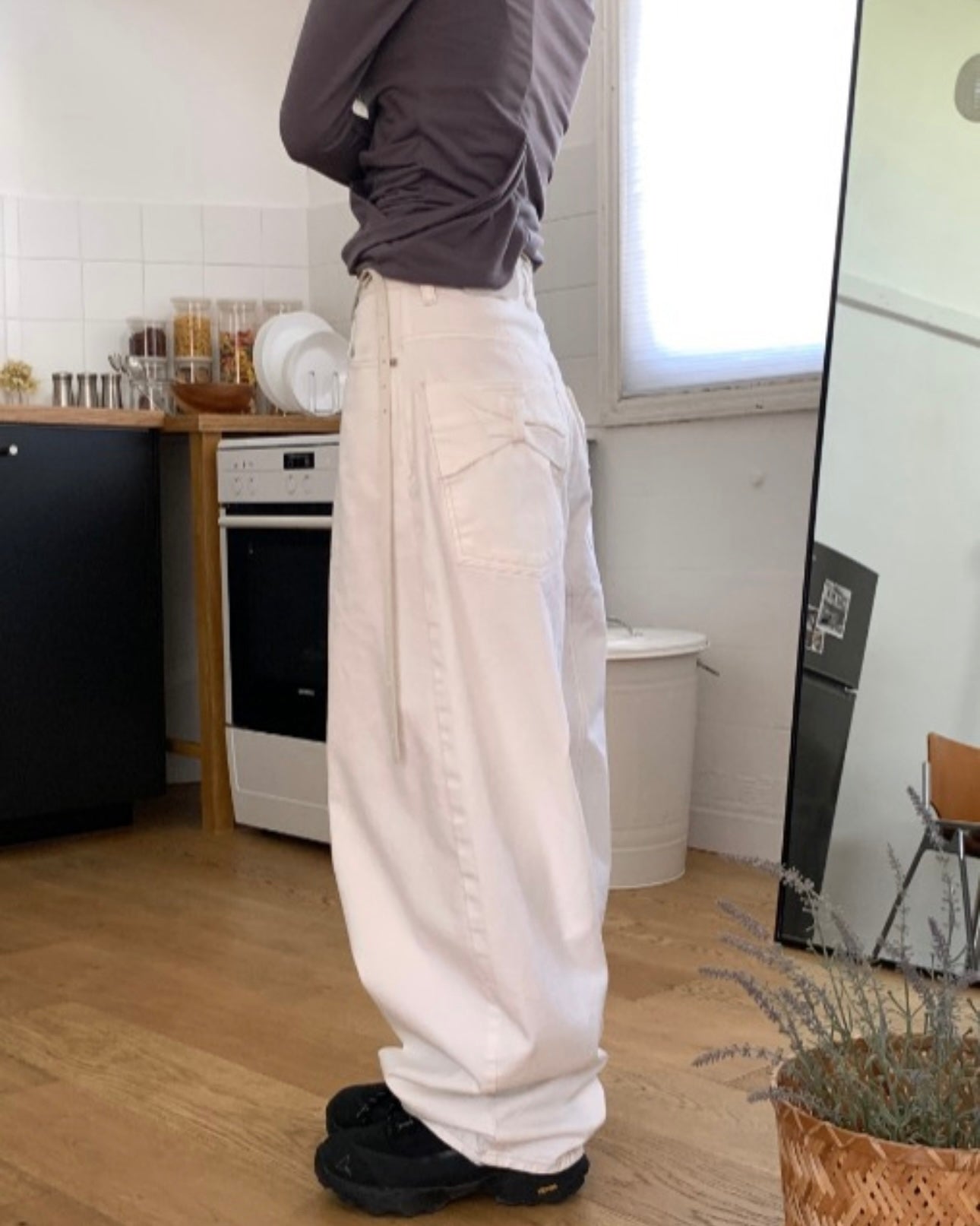 【Threads の 神褲大合集👖！】Ribbon Pocket Balloon Jeans ⋆꙳𝜗𝜚꙳.*‬‎［兩色入］
