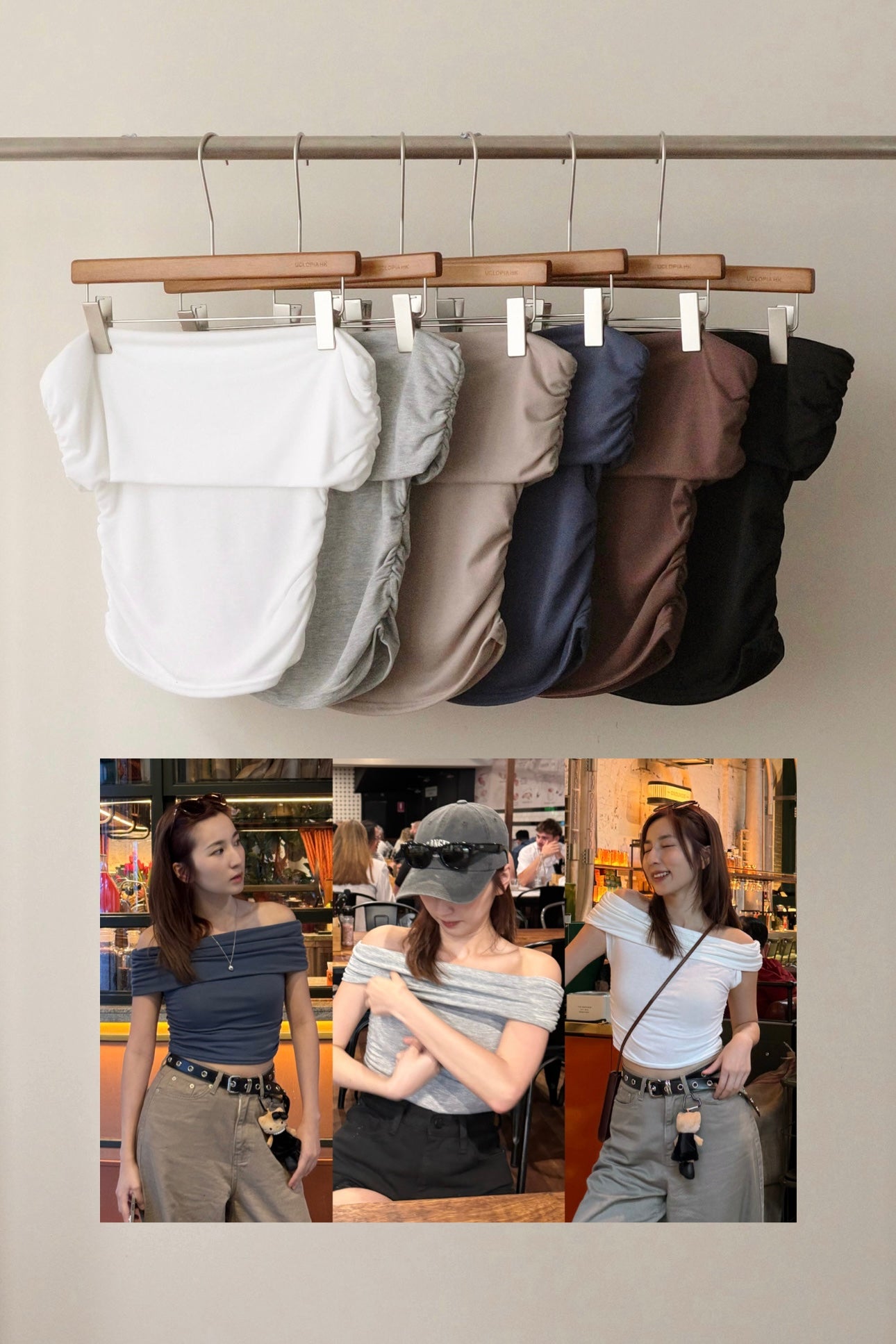 New season off-shoulder Top [ 六色入 ］