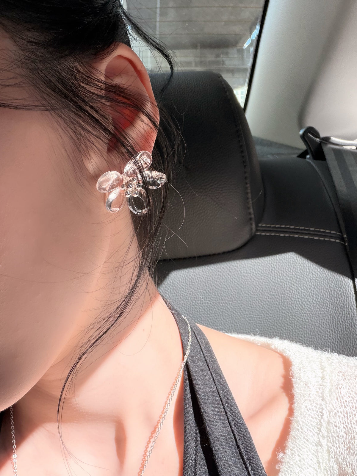 Clear Blossom Earrings 🤍🌸