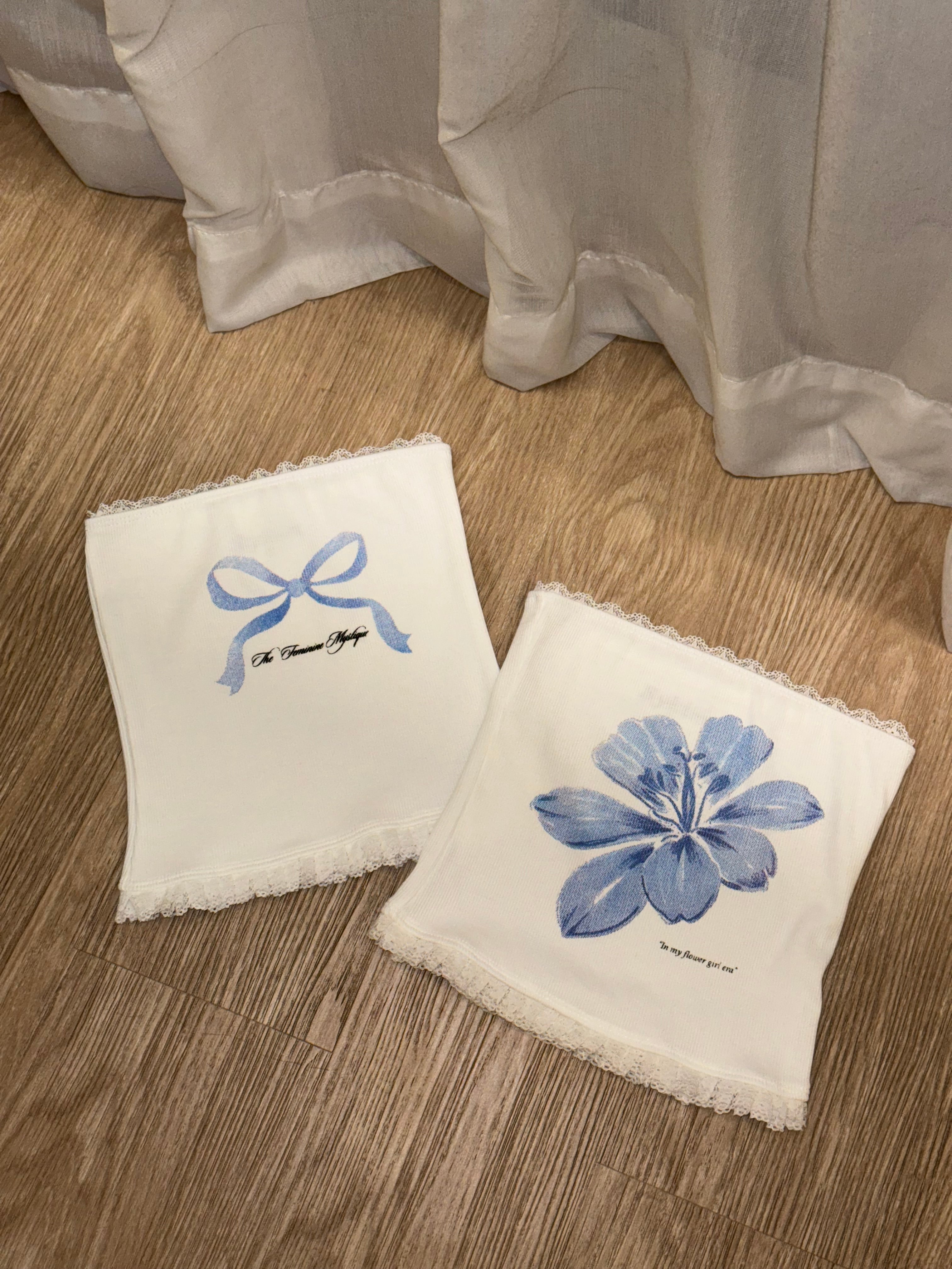 $99 Sweet Hot Top｜Lace邊水墨花Tube Top［兩色入］
