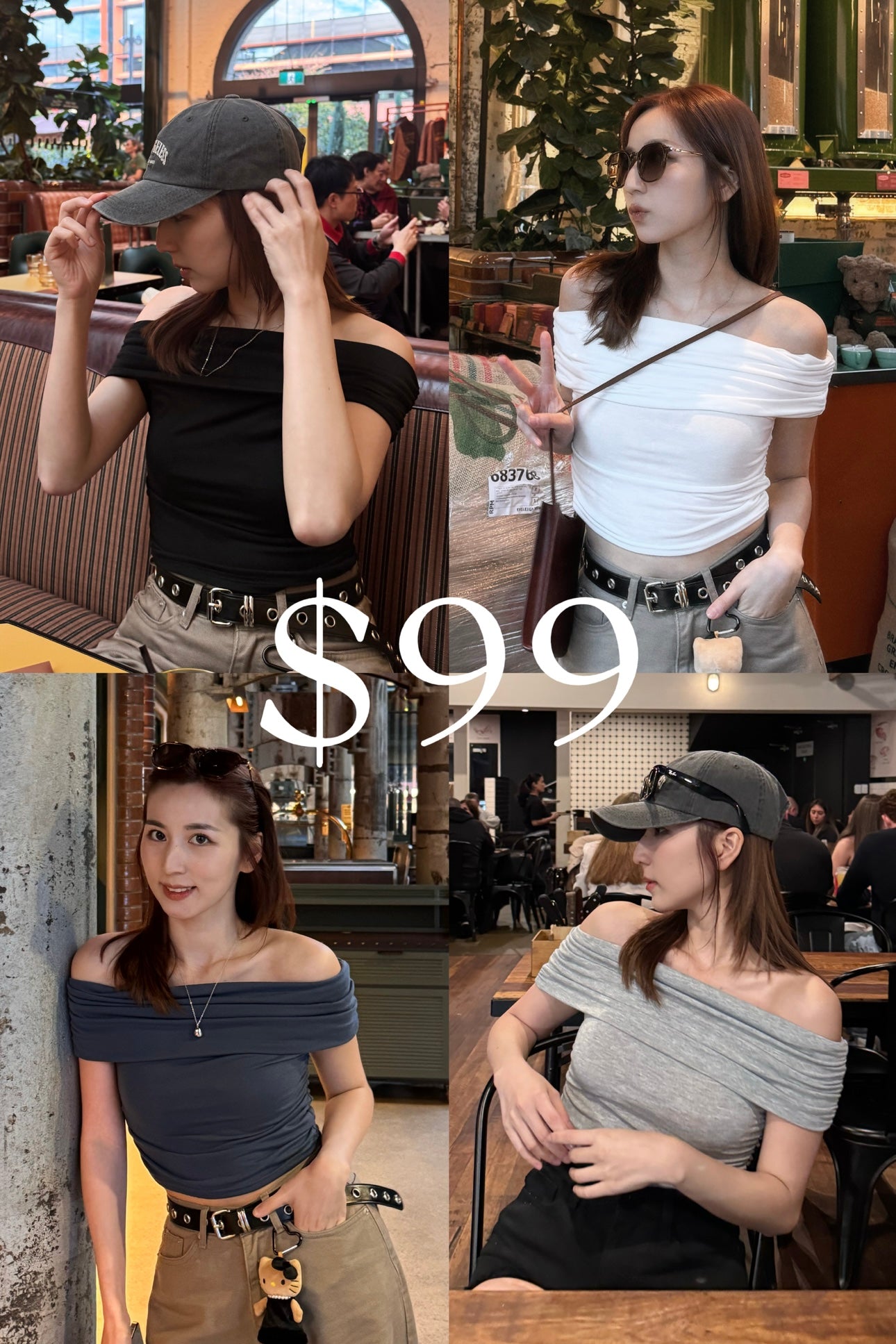 【澳洲連線Pick✨｜首批價$99❗️】New season off-shoulder Top [ 六色入 ］