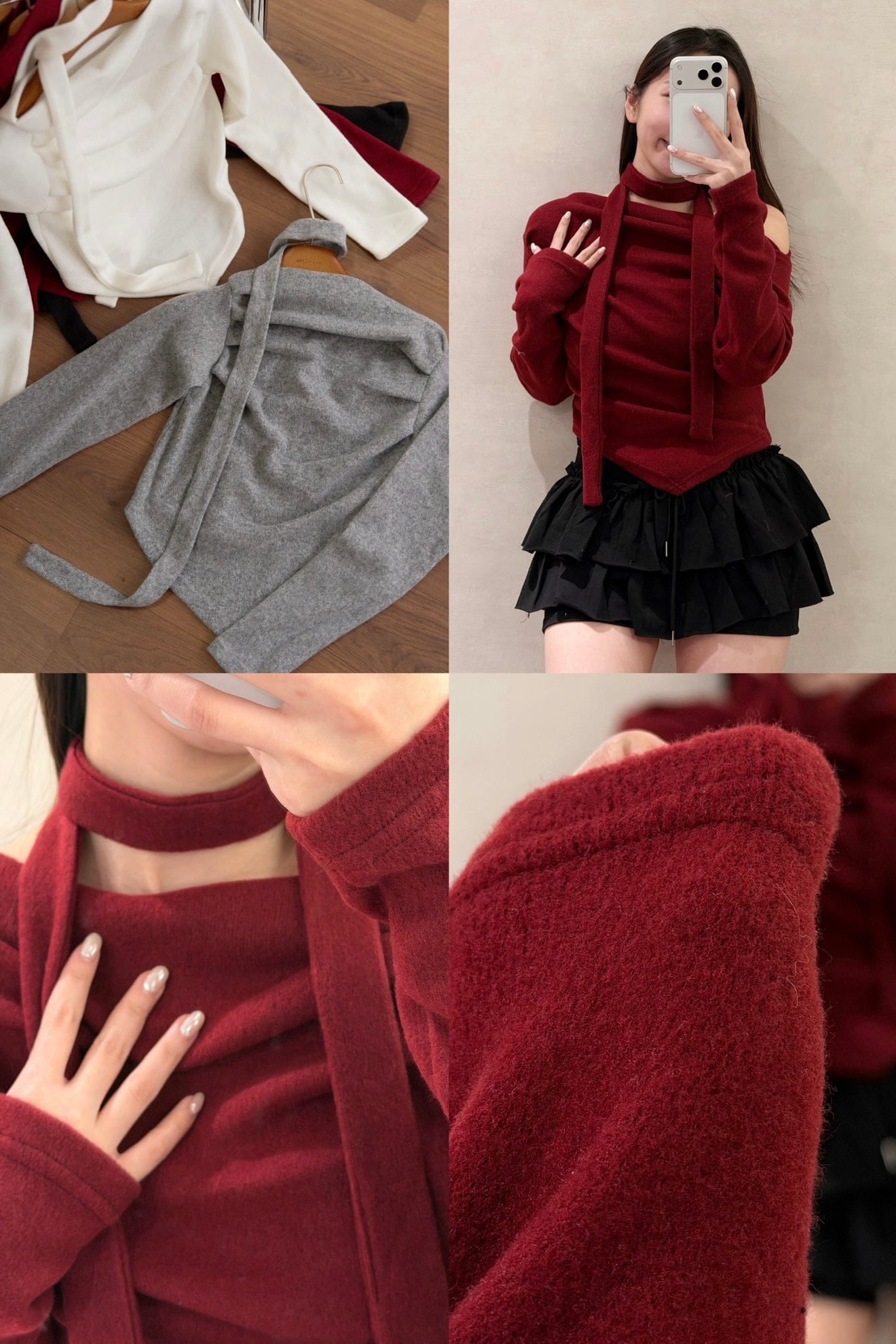 【 歷屆最精彩！$99震撼價❗️#23 】雪絨毛毛皺摺頸帶套裝［四色入］￼