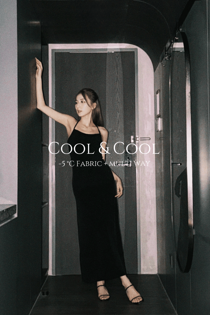 【首批價$139❗️】Cool & Cool 涼感綁帶修身連身裙［兩色入］