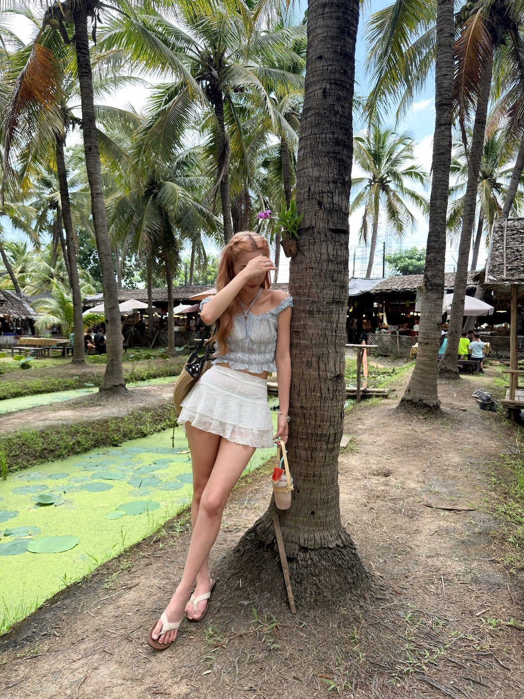 【 夏日炎炎泰國連線☀️🇹🇭 】#11 疊穿都適合 🍧 甜美￼清透捲捲花邊小上衣［三色入］