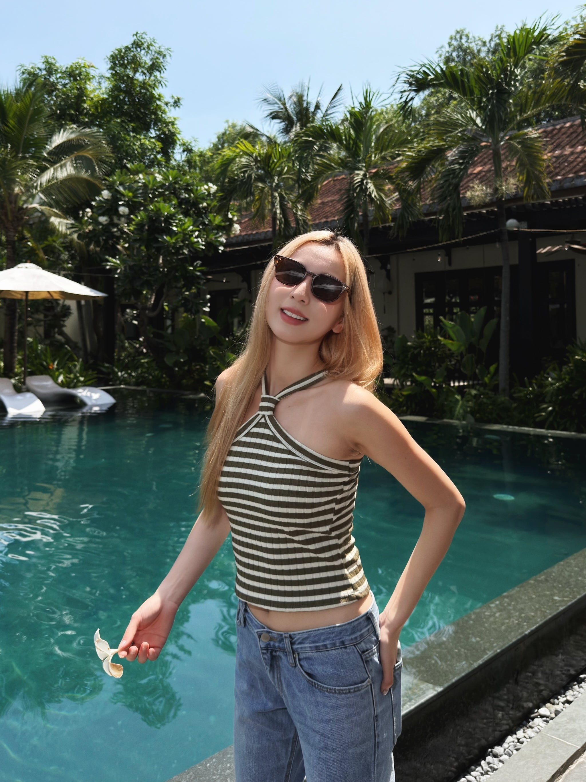 【🇹🇭泰國連線最後一擊！】#2  連線限定$99❗️間條立體交叉BraTop - with pads［三色入］