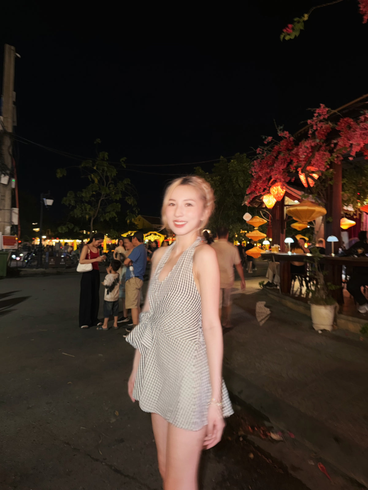 【🇹🇭泰國連線最後一擊！】#9 小個子必入！綁帶掛頸V領格仔連身裙［三色入］