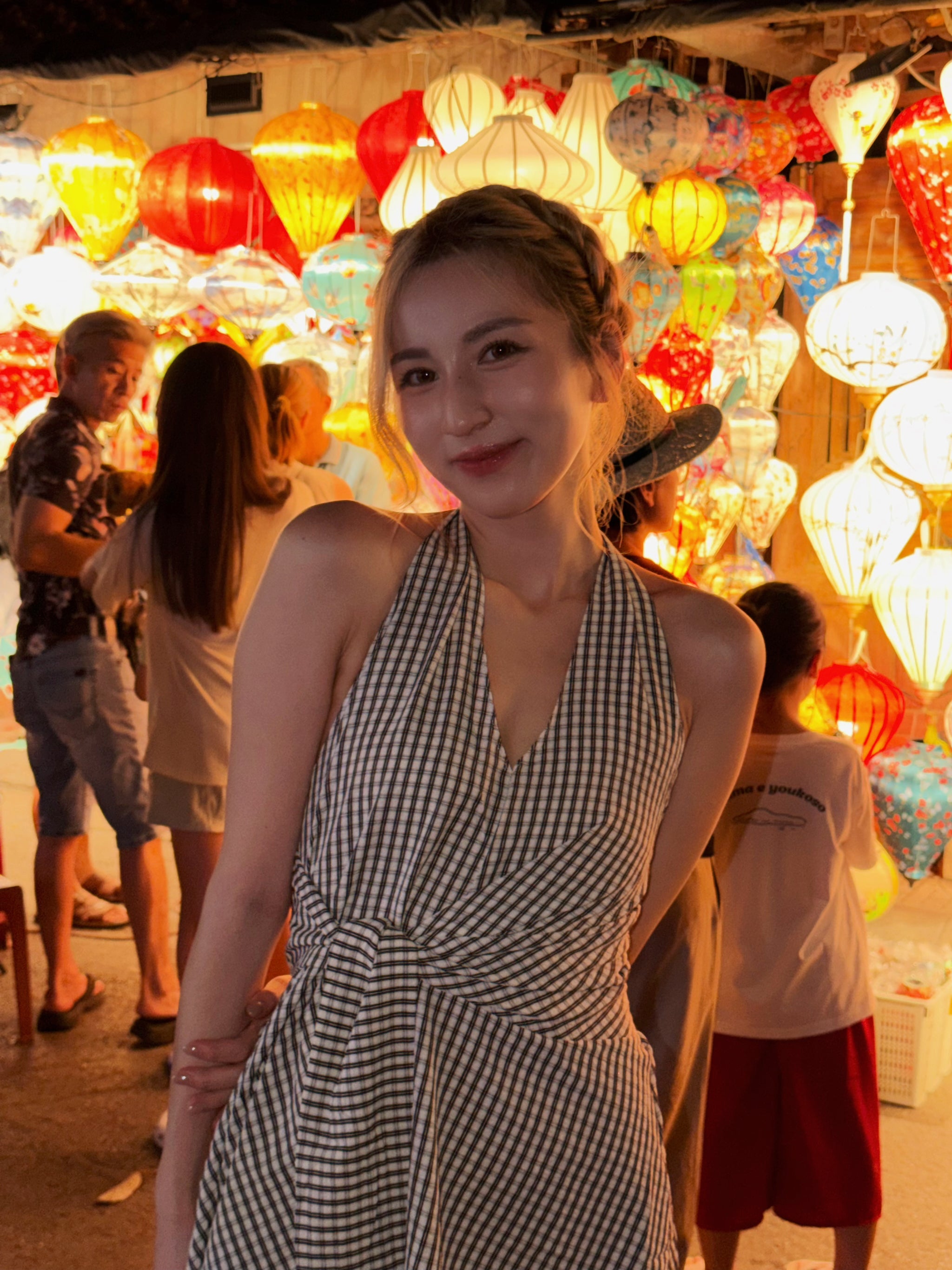 【🇹🇭泰國連線最後一擊！】#9 小個子必入！綁帶掛頸V領格仔連身裙［三色入］