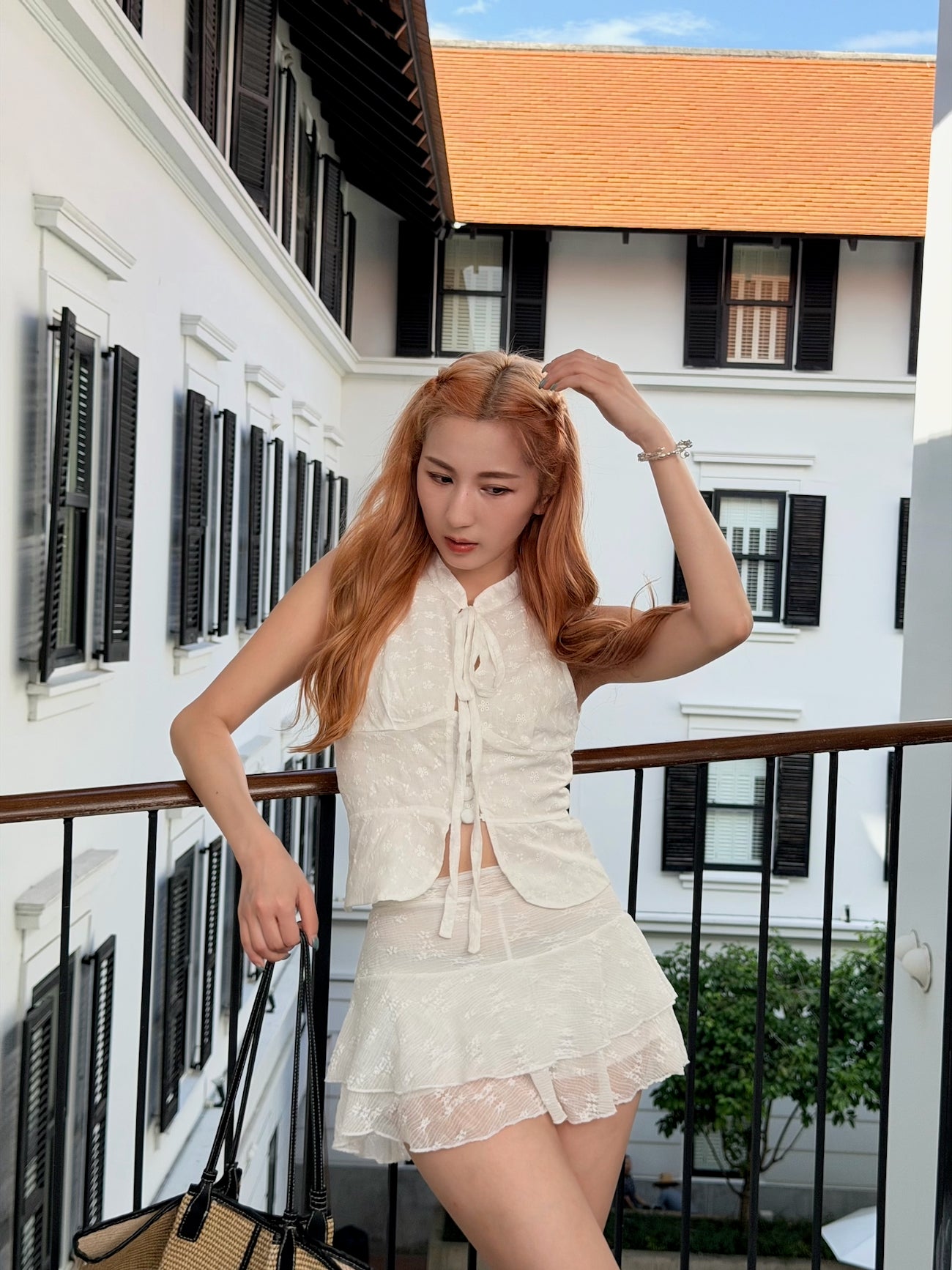 【 夏日炎炎泰國連線☀️🇹🇭 】#10 Softy lace collection 🌸 Paris in summer Set 上衣 + 短裙 - with pads［三色入］