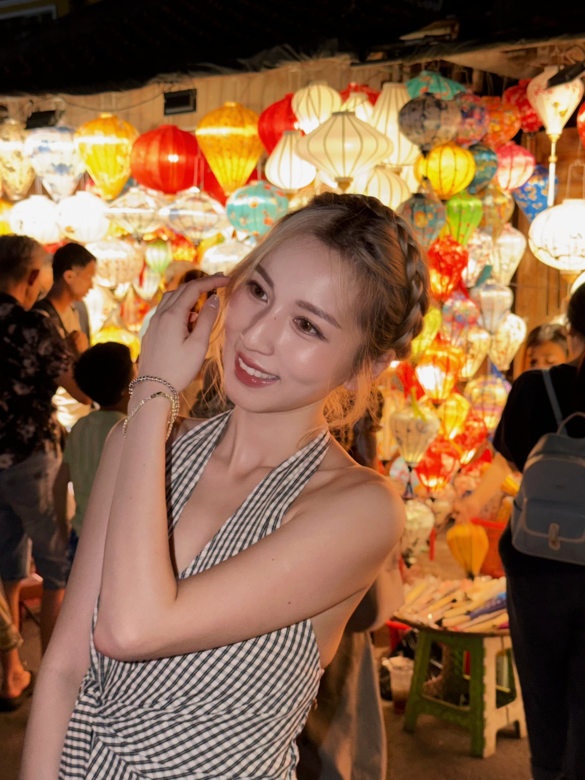 【🇹🇭泰國連線最後一擊！】#9 小個子必入！綁帶掛頸V領格仔連身裙［三色入］