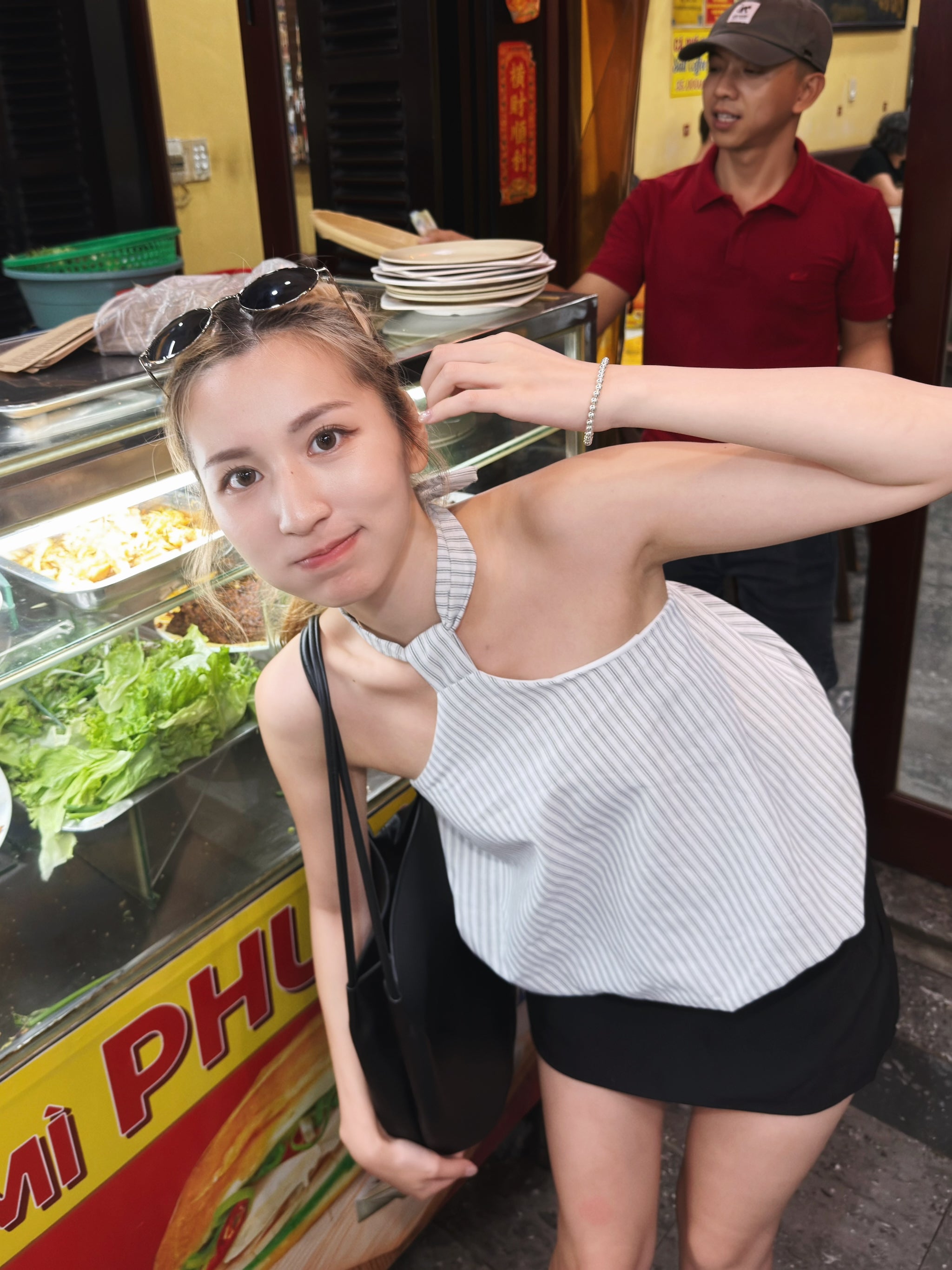 【🇹🇭泰國連線最後一擊！】#21 蓬蓬泡泡牛仔間條￼掛頸背心￼［兩色入］