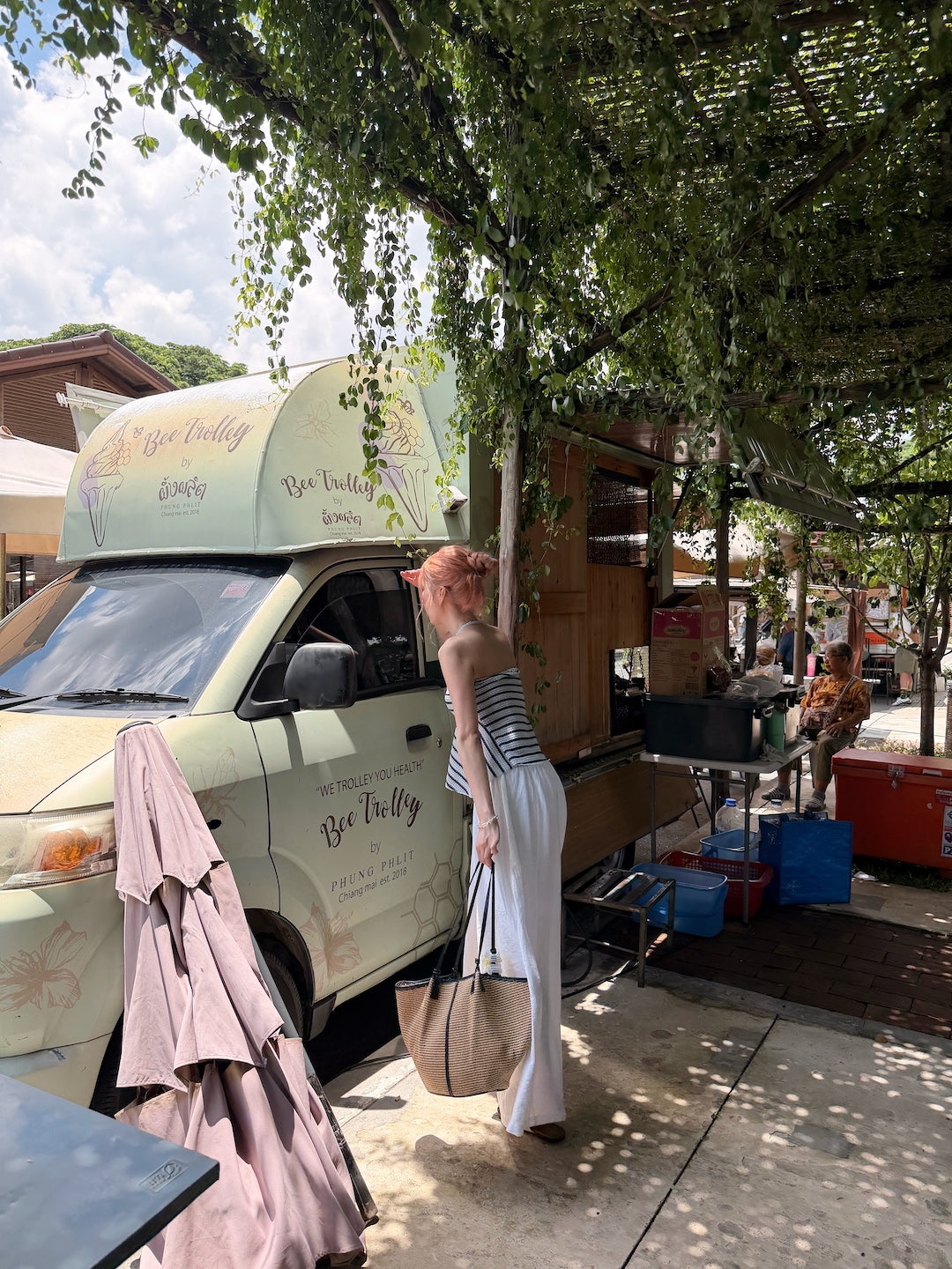 【 夏日炎炎泰國連線☀️🇹🇭 】#22 韓國選品！夏日拼色藤籃單肩袋