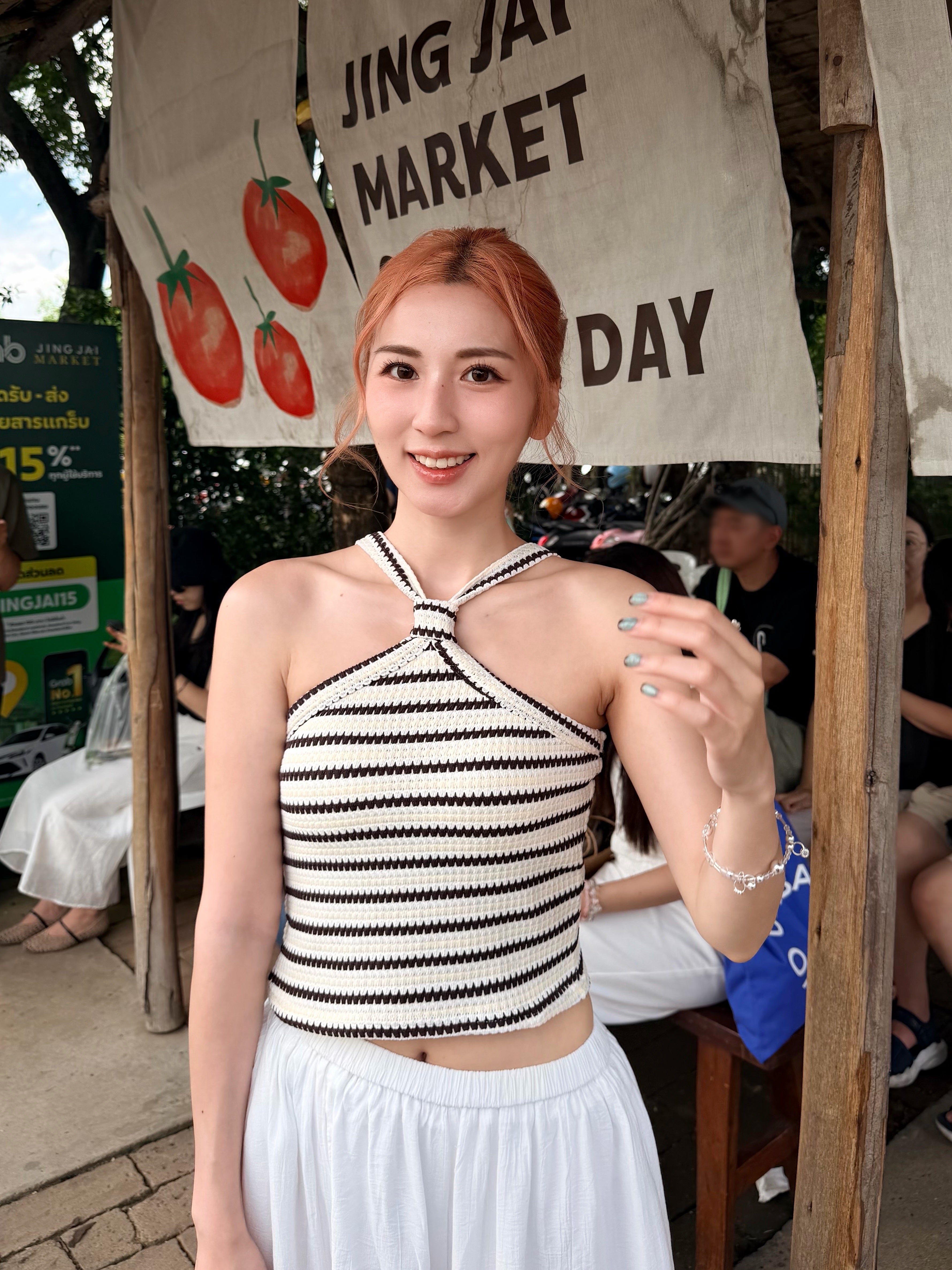 【 夏日炎炎泰國連線☀️🇹🇭 】#2 連線限定$99❗️Pudding間條交叉BraTop - with pads［兩色入］