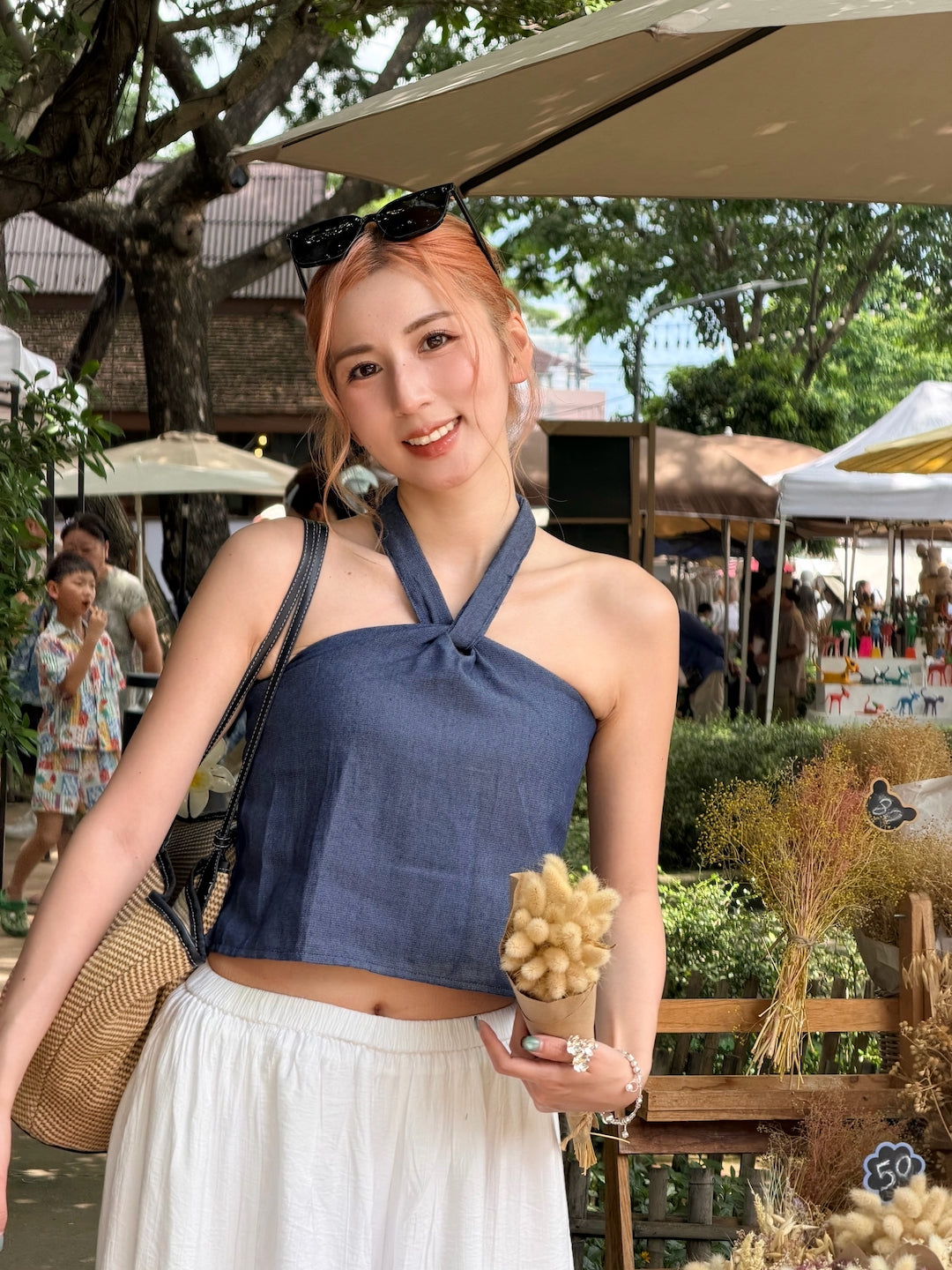【 夏日炎炎泰國連線☀️🇹🇭 】#19 Limited stock！牛仔掛頸小背心