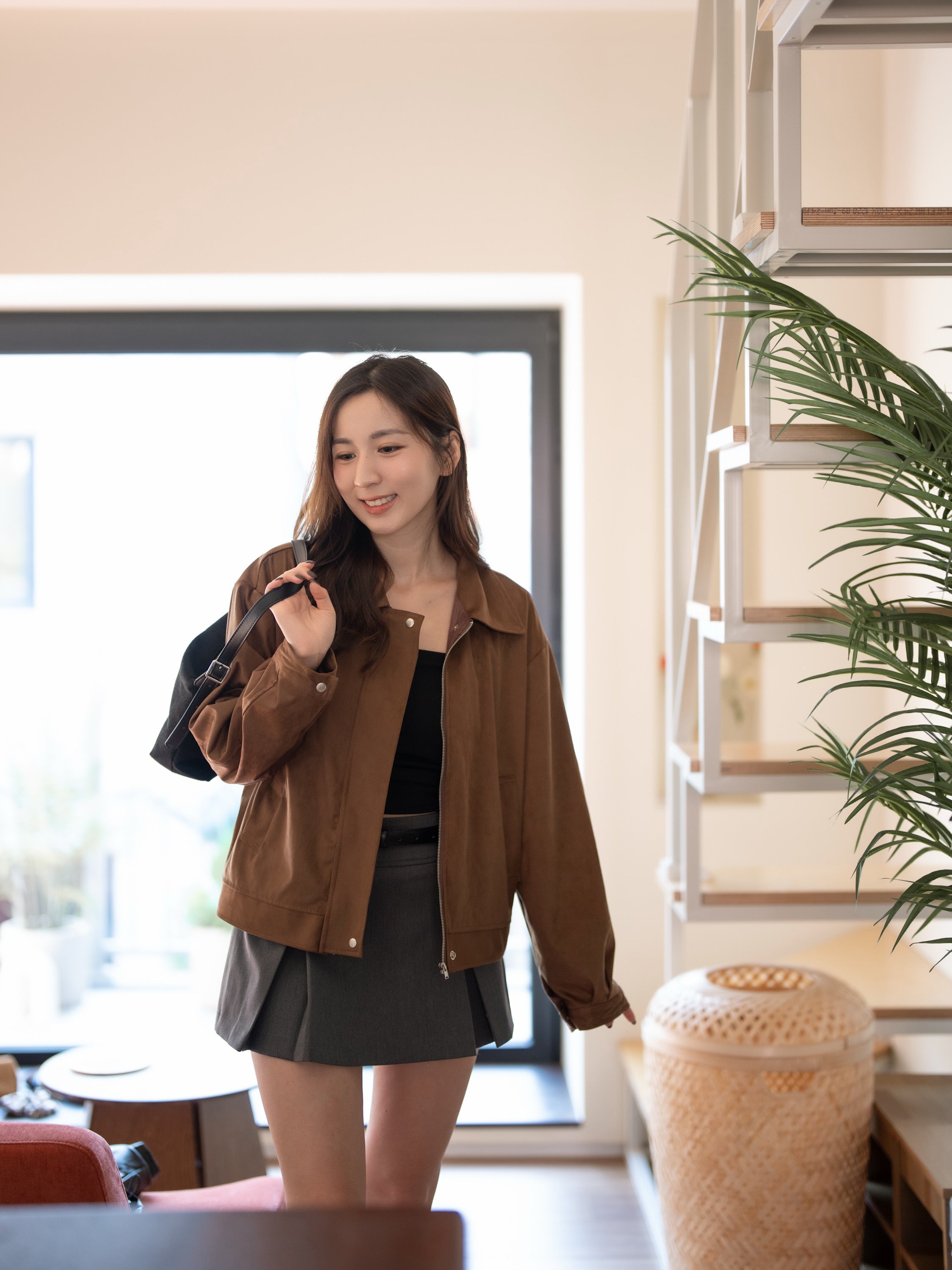 【秋冬的連線🍁】【購物滿$1000即可以$99加購】2-ways簡約猄皮拉鍊餃子袋［三色入］