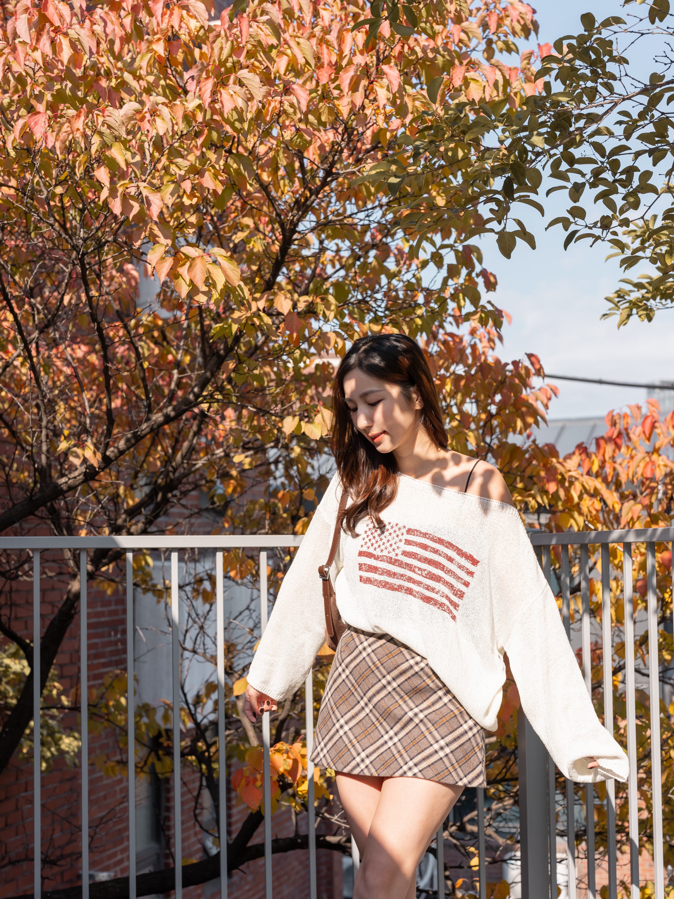 【秋冬的連線🍁】百搭Items！英倫風滑羊毛格仔A字裙［兩色入]