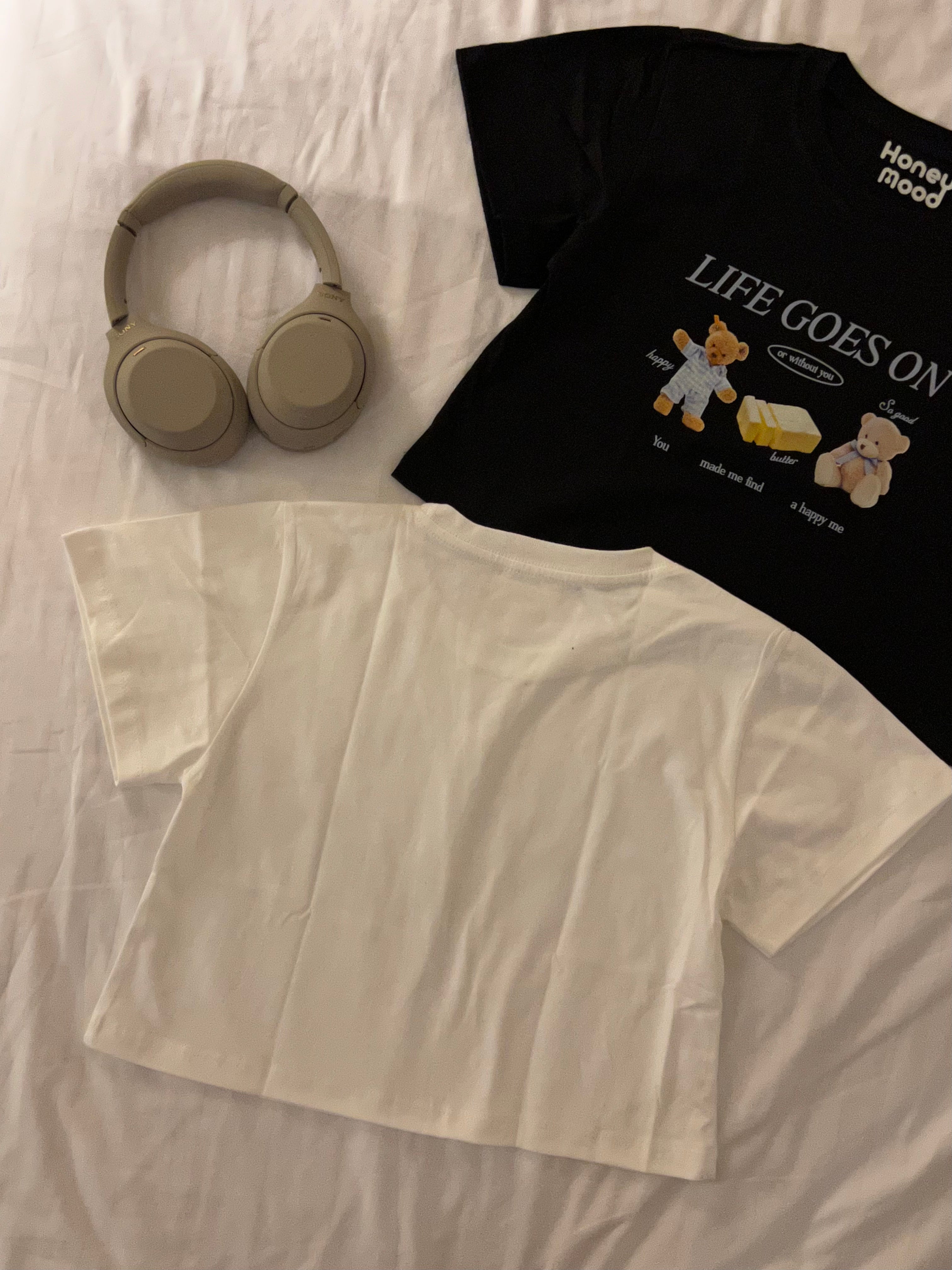 泰國服飾 #T13/14 泰國連線🇹🇭Thailand Y2K Crop Tee - 牛油熊仔 [兩色入]