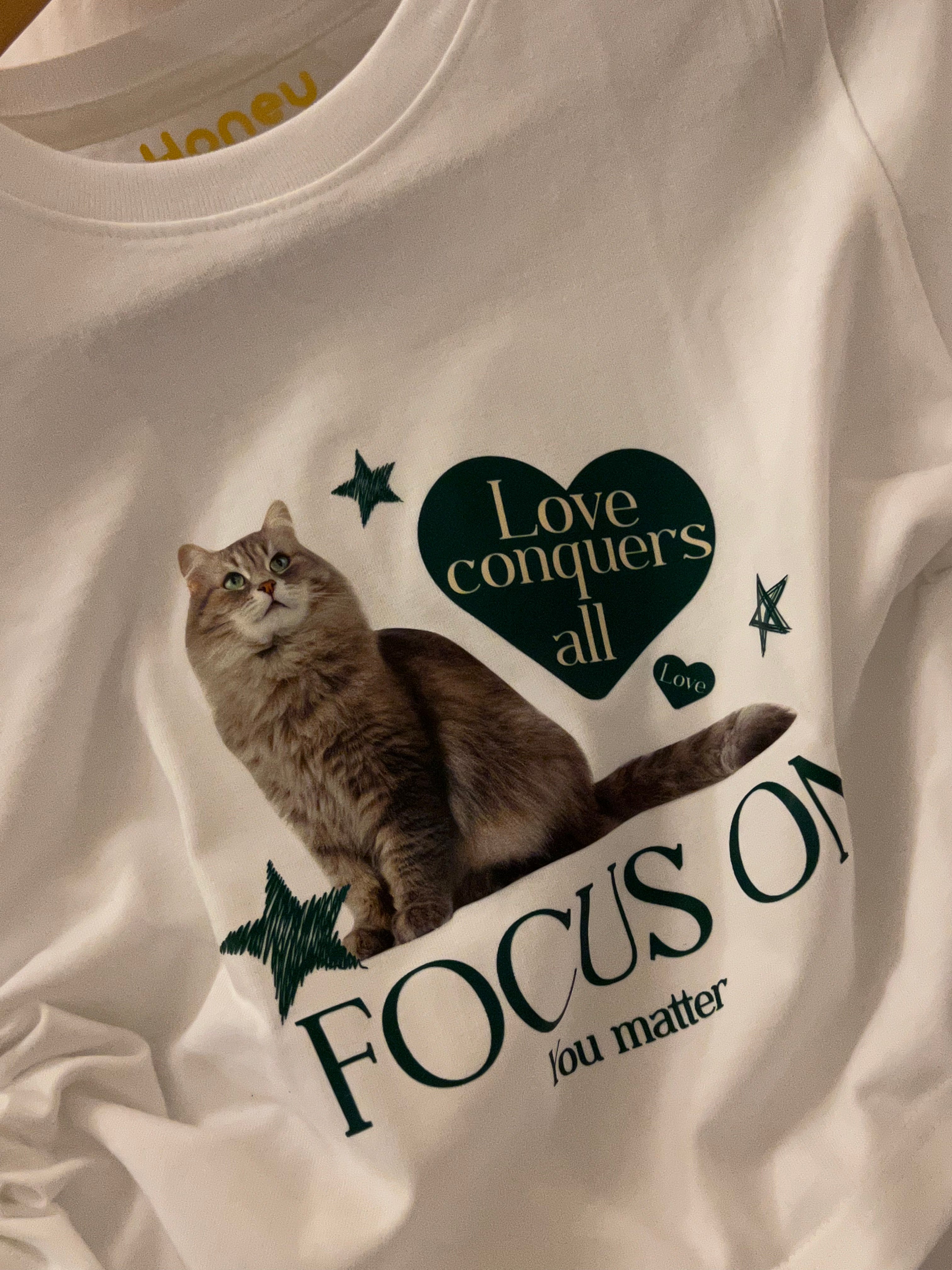 泰國服飾 #T17/18 泰國連線🇹🇭Thailand Y2K Crop Tee - 貓貓心心款 [兩色入]